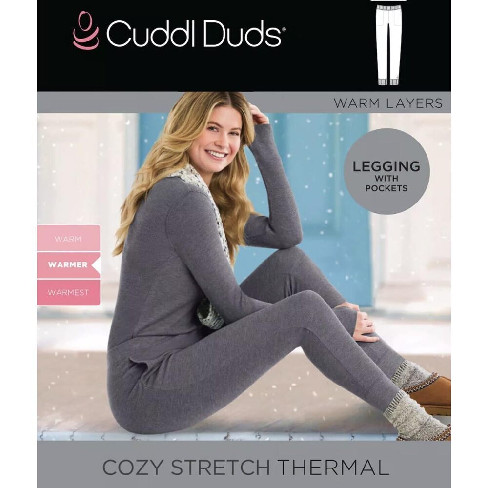 Cuddl Duds Women's Black Cozy Stretch Thermal Leggings M - Picture 4 of 4